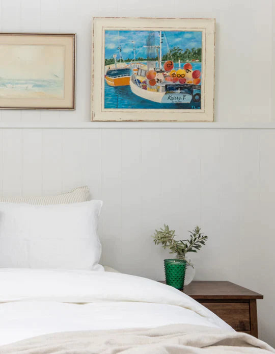 Salt Living Linen Duvet Cover Set - QUEEN White