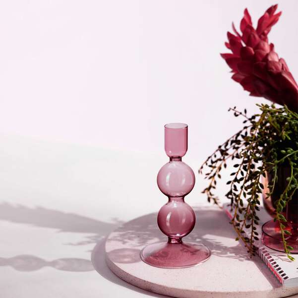 Candleholder Grape Borosilicate Glass 13.5cm