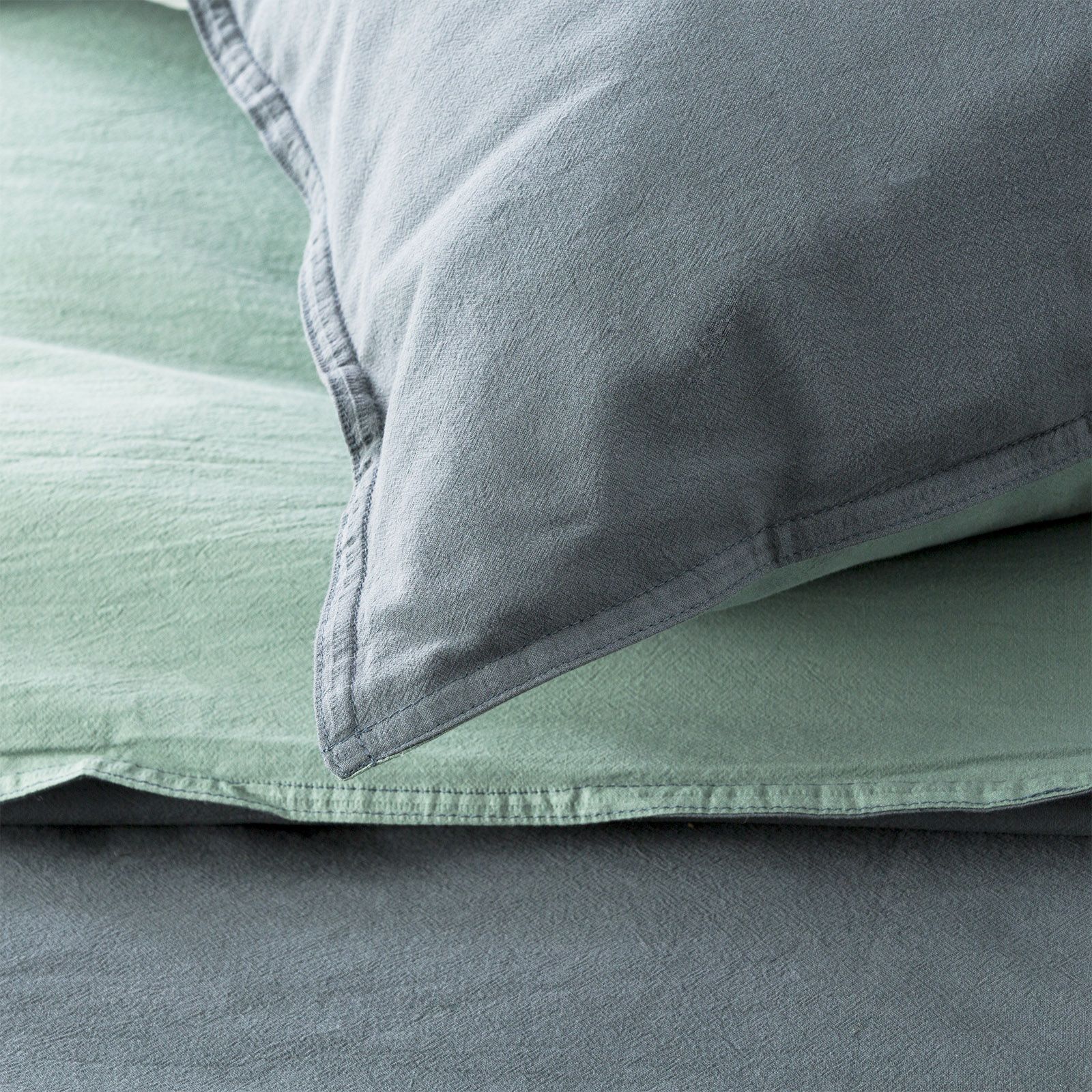 Vintage Stone Washed Reversible Quilt Cover Set QUEEN
