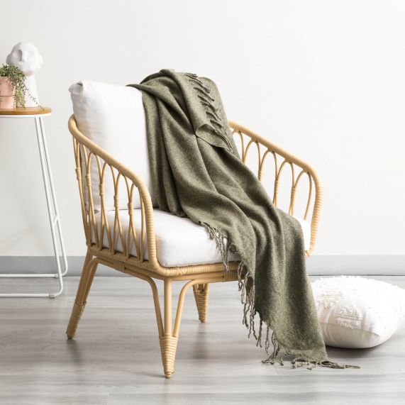 Juniper green throw