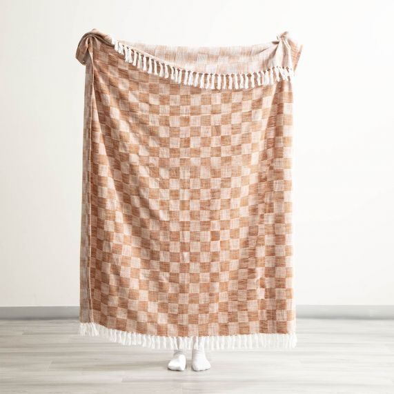 Throw Terracotta Nevis Checked