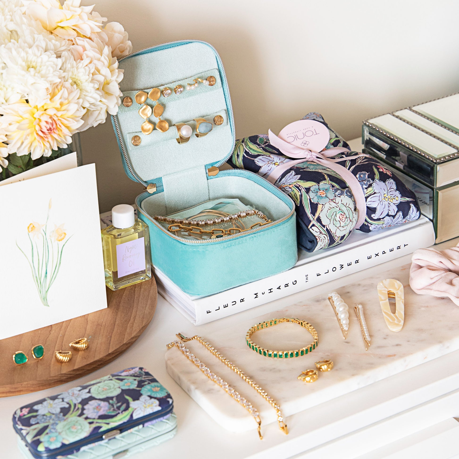 Jewellery Cube - Luxe Seafoam Velvet