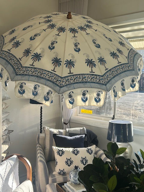 Garden Umbrella Block Print Canvas