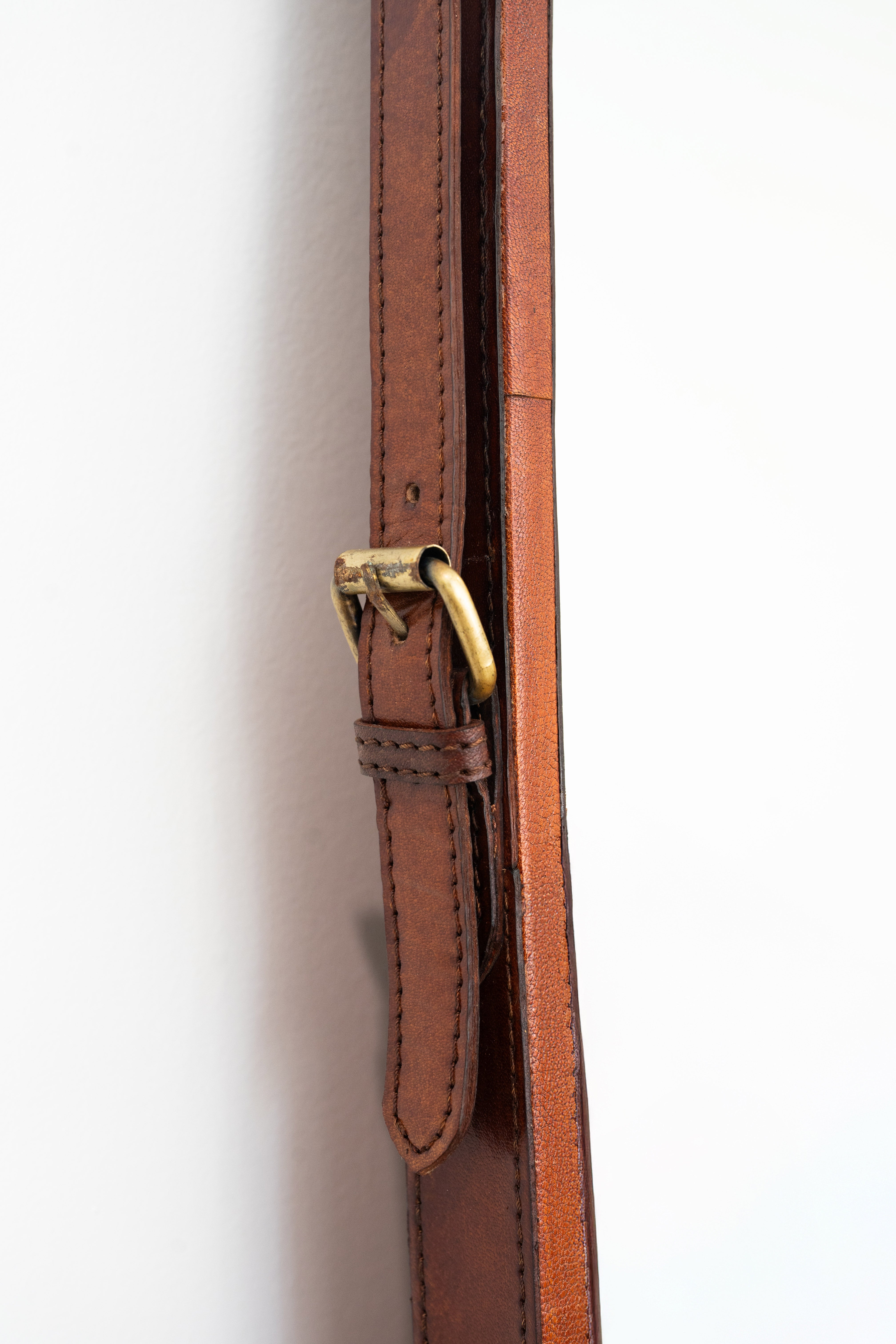 Zara Tan Leather Oval Mirror 99x46cm