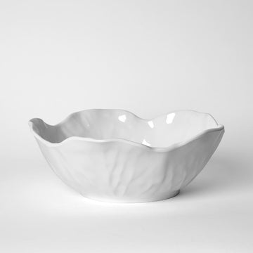 Luxe Cabbage Leaf White Serving Bowl