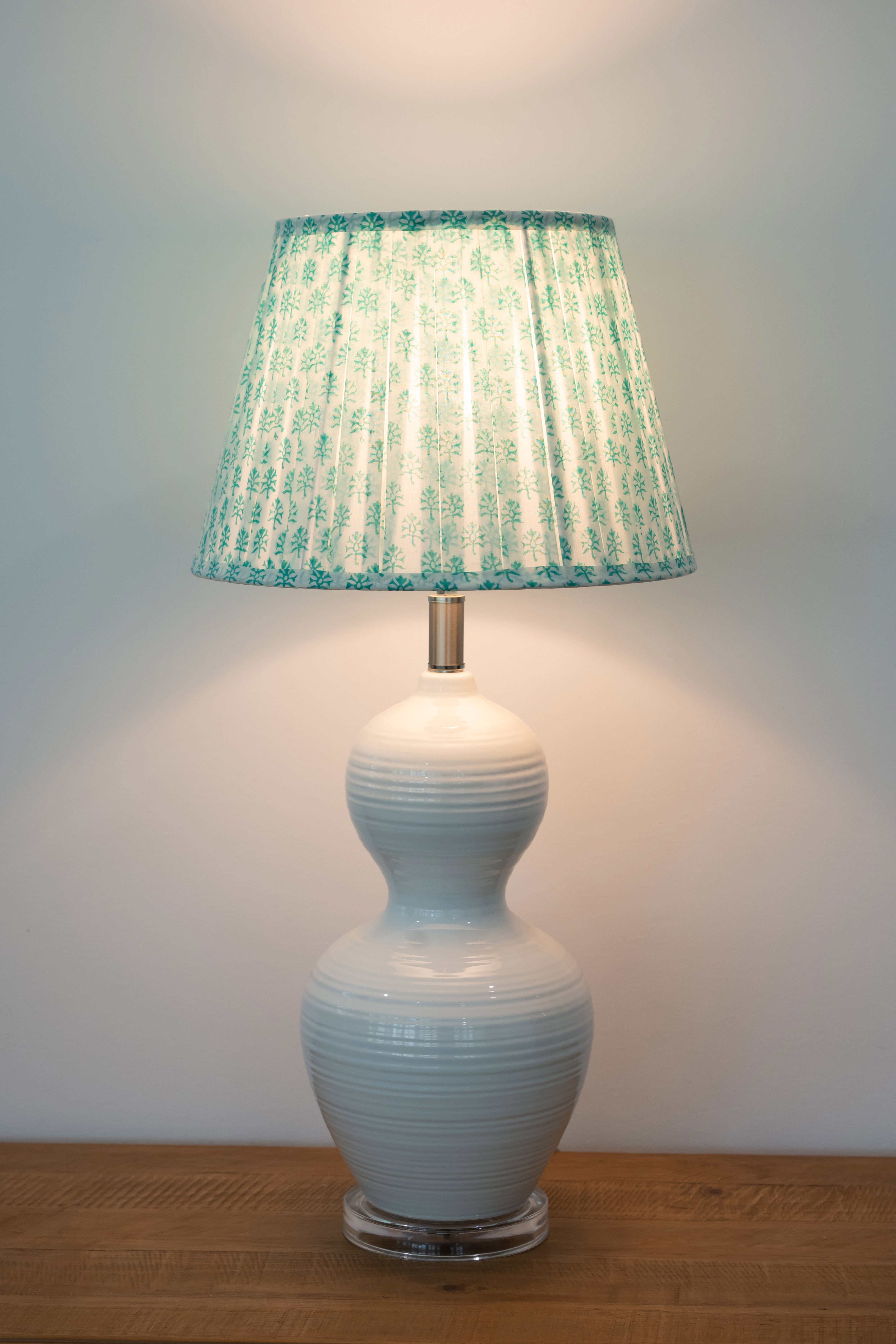 Lamp Shade Block Print Turquoise