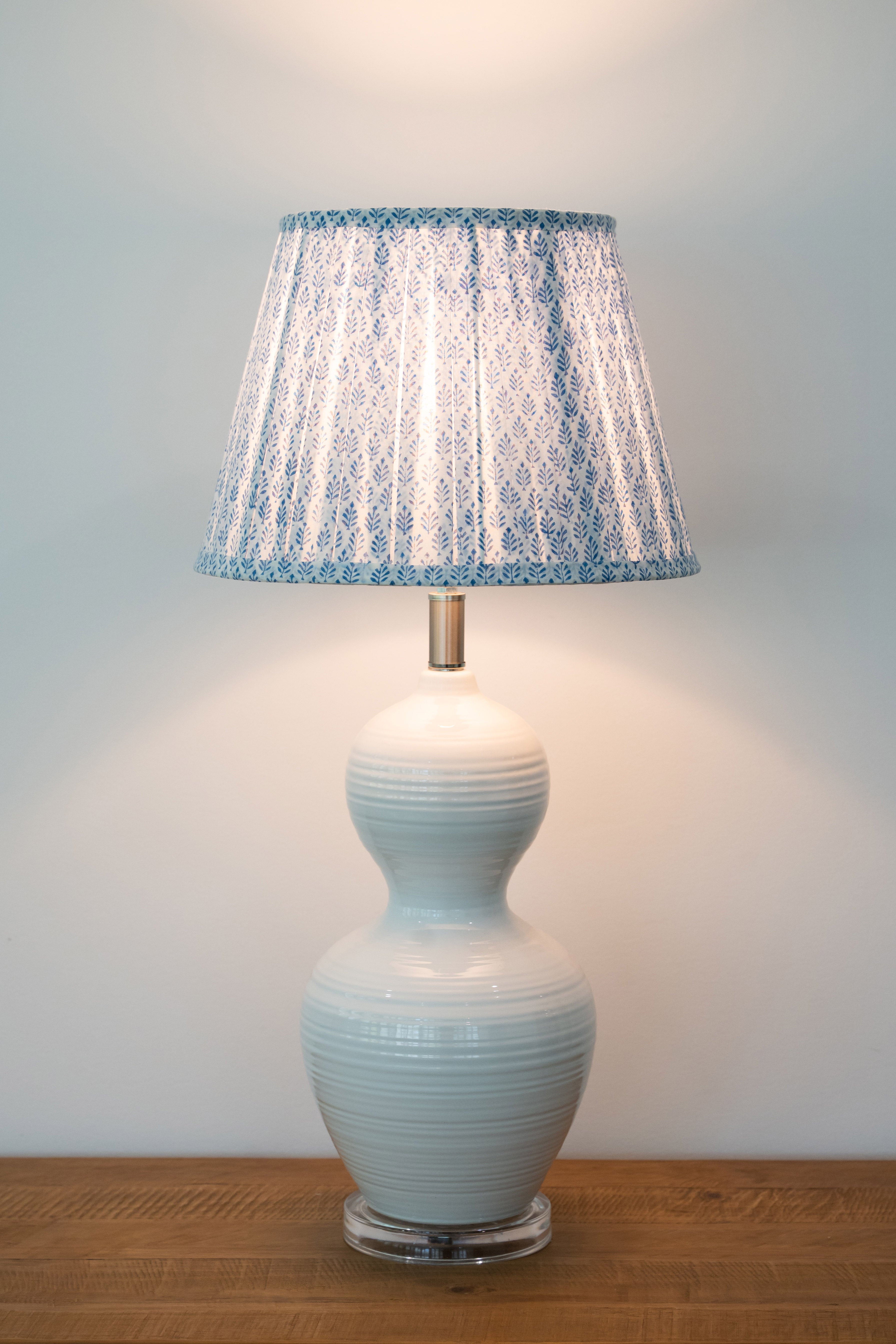 Lamp Shade Block Print Cornflower