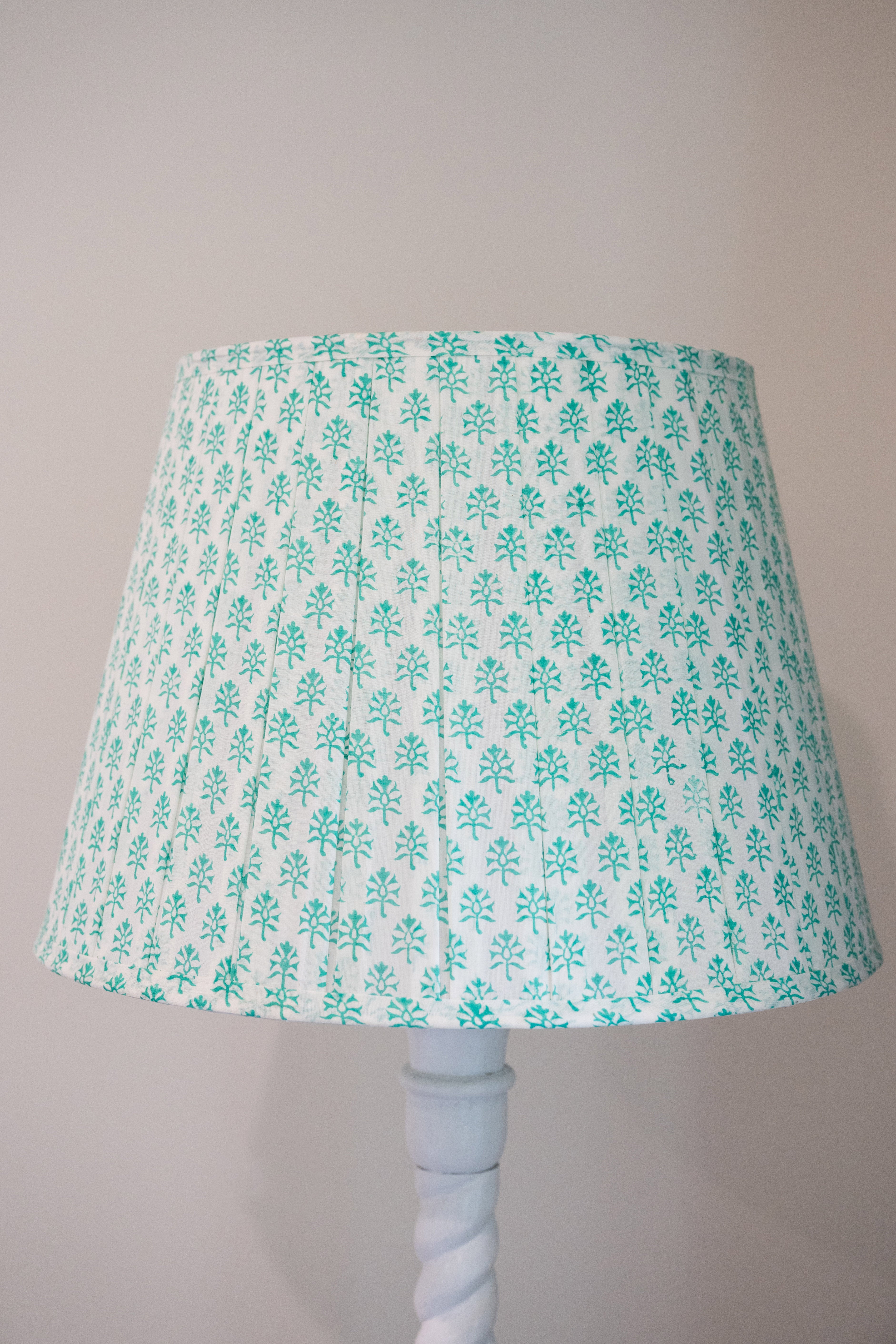 Lamp Shade Block Print Turquoise