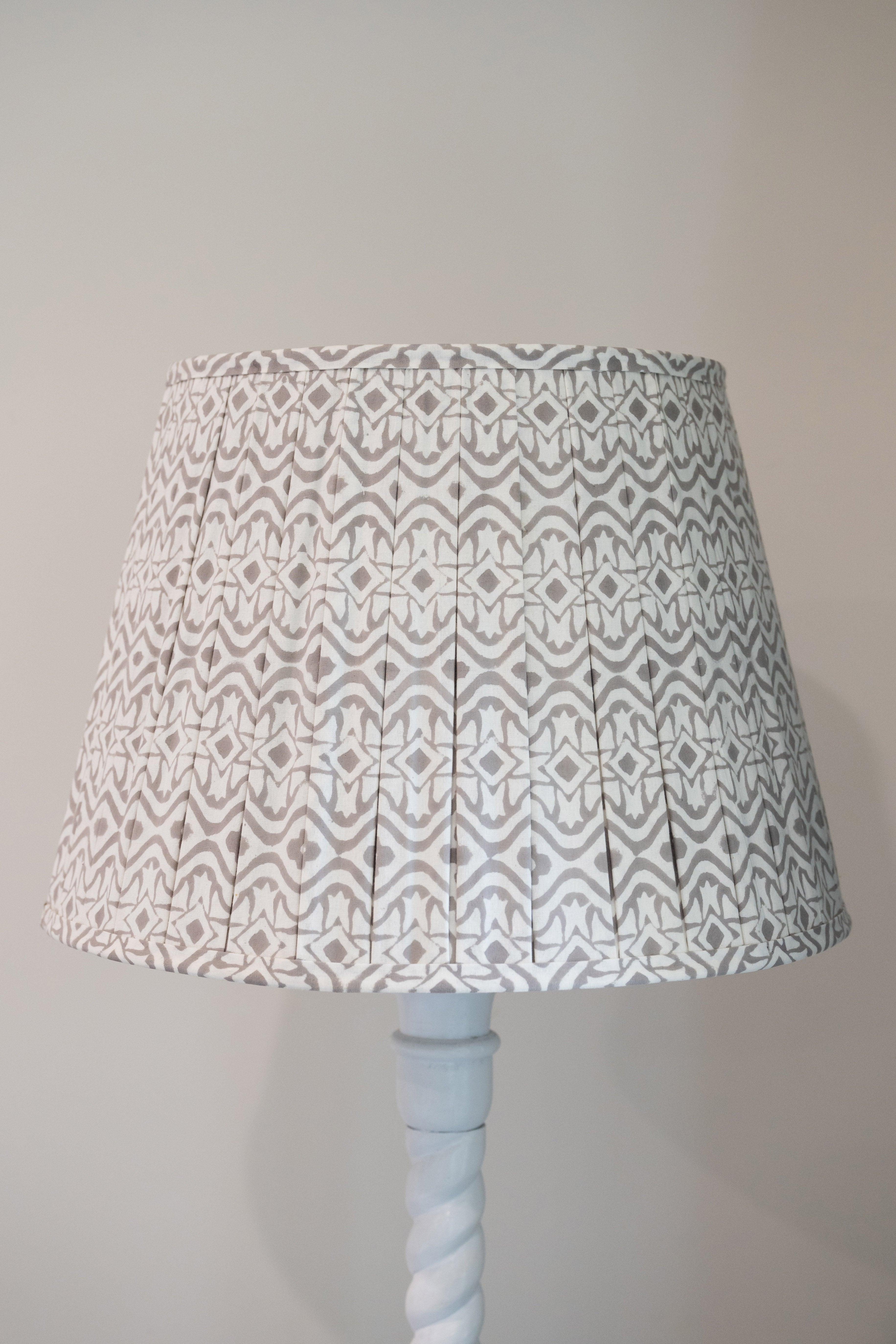 Lamp Shade Block Print Geo Grey