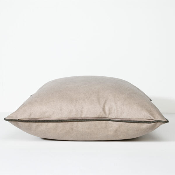 Cushion Art Leather Taupe Lumbar