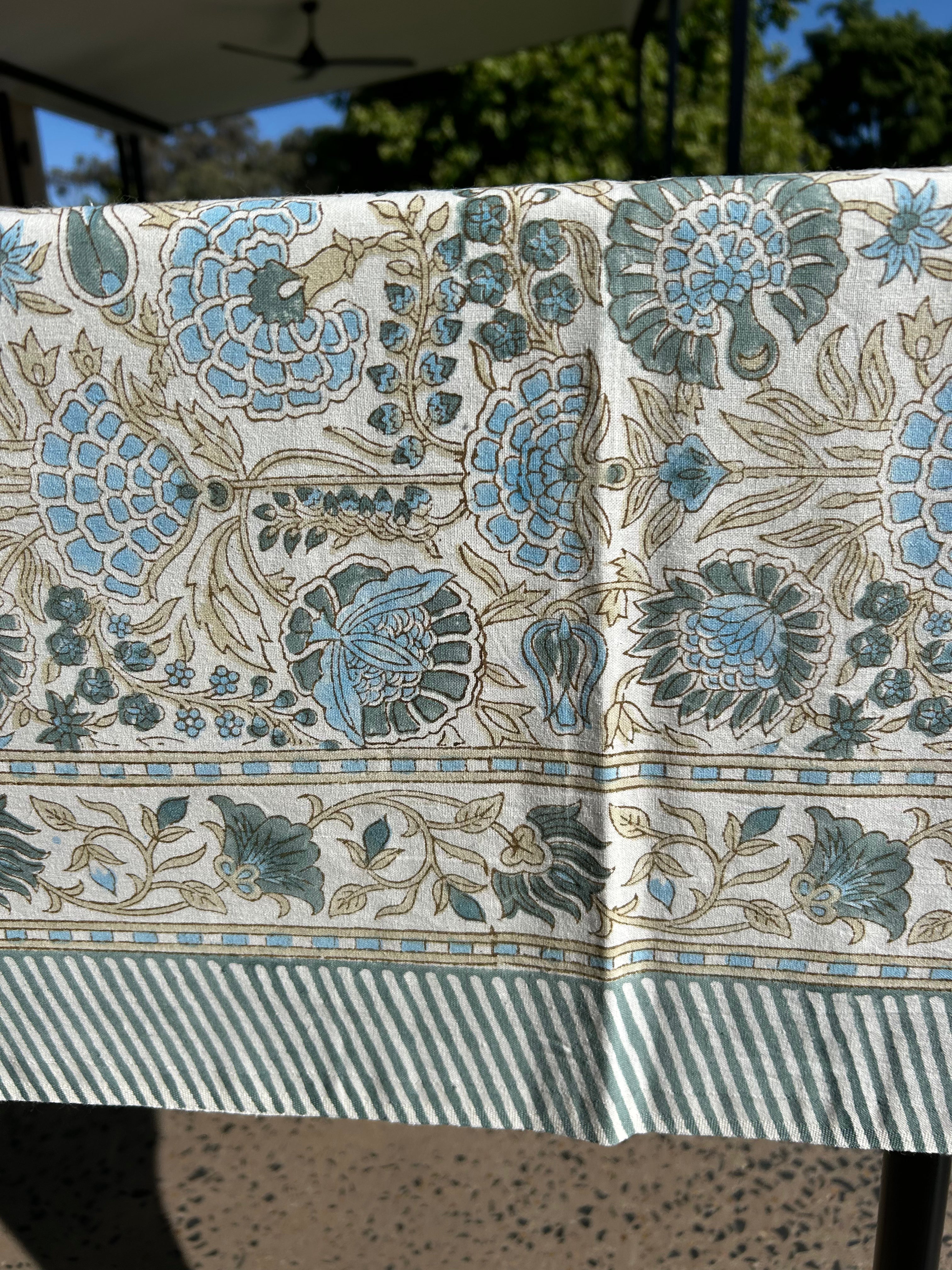 Block Printed Table Cloth 150 x 220cm Camilla