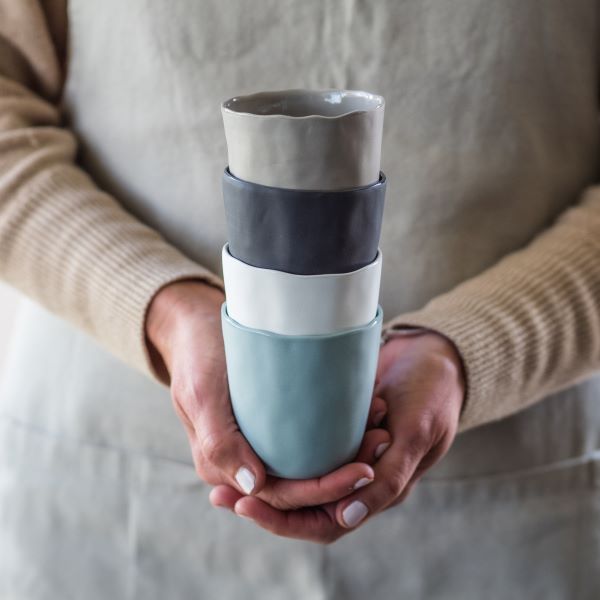 Short Coffee Cup Flax 7.5cm