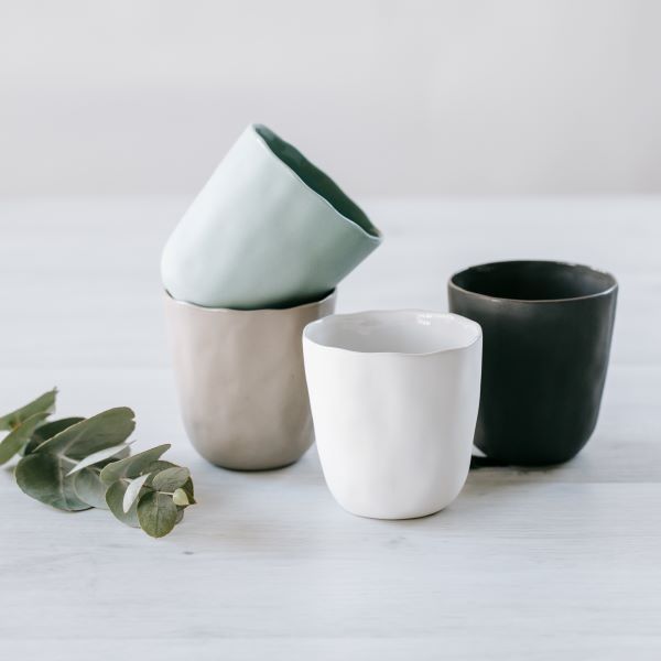 Short Coffee Cup Flax 7.5cm