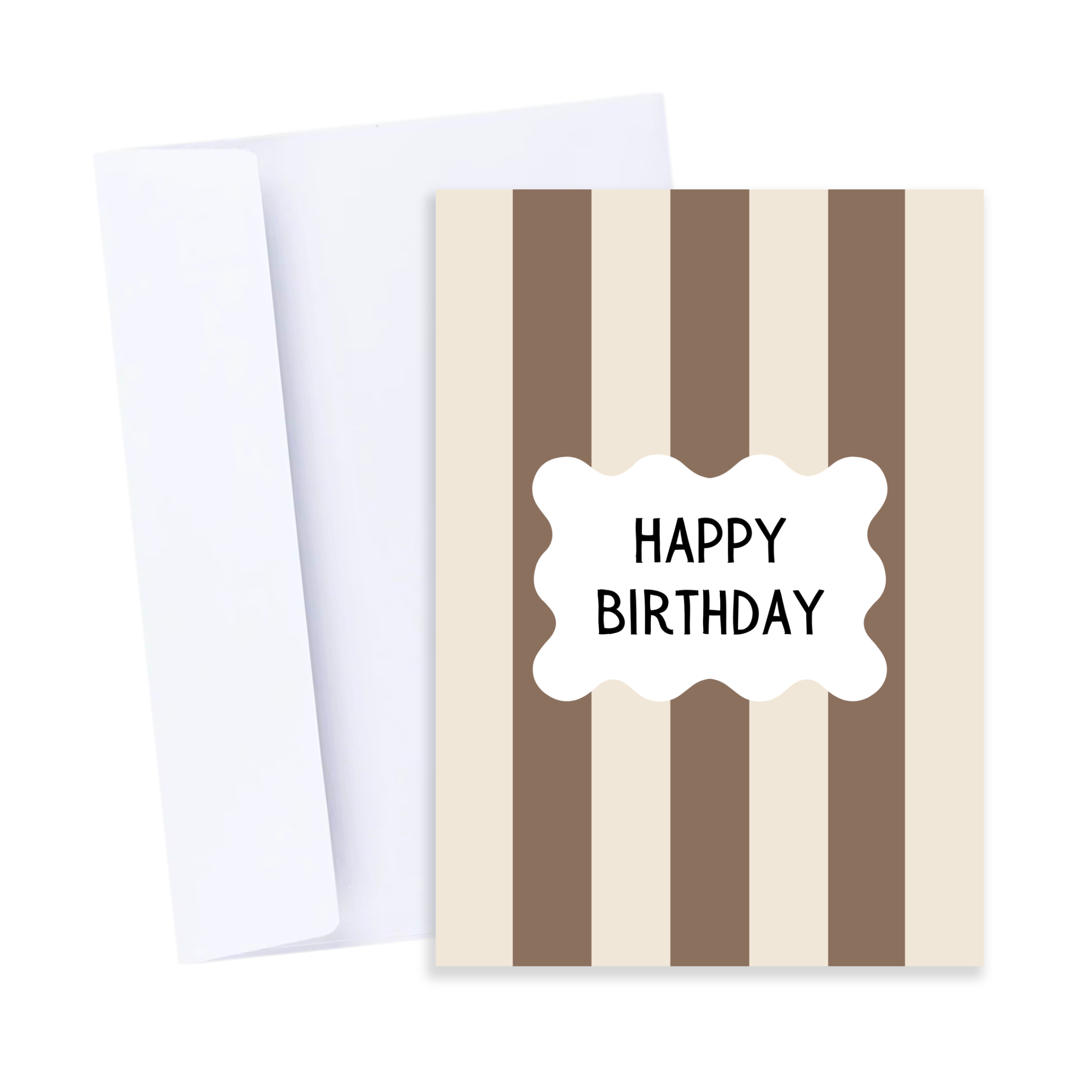 Card : Neutral Retro Stripe Birthday