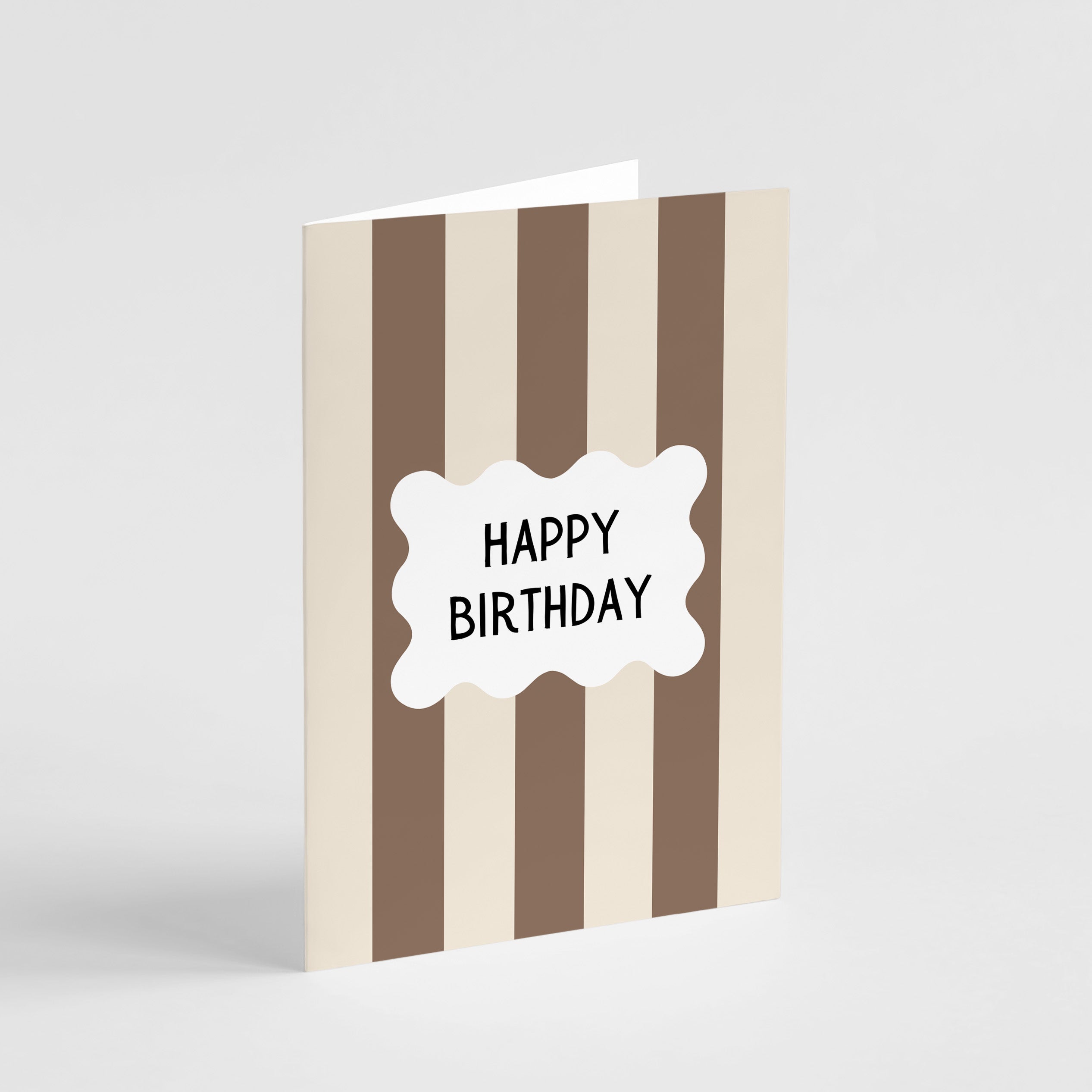 Card : Neutral Retro Stripe Birthday