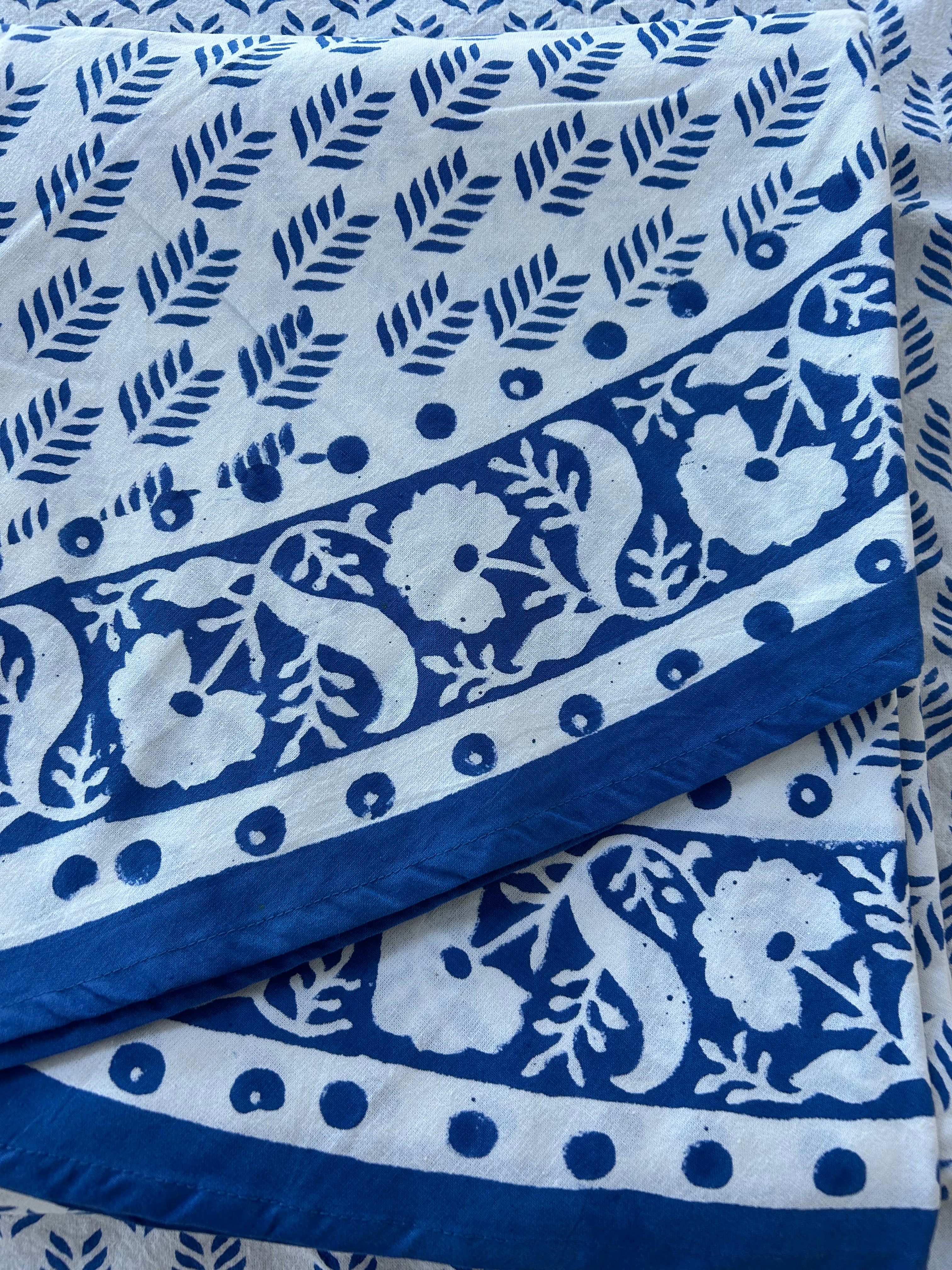 Block Printed Round Table Cloth 220cm Serena