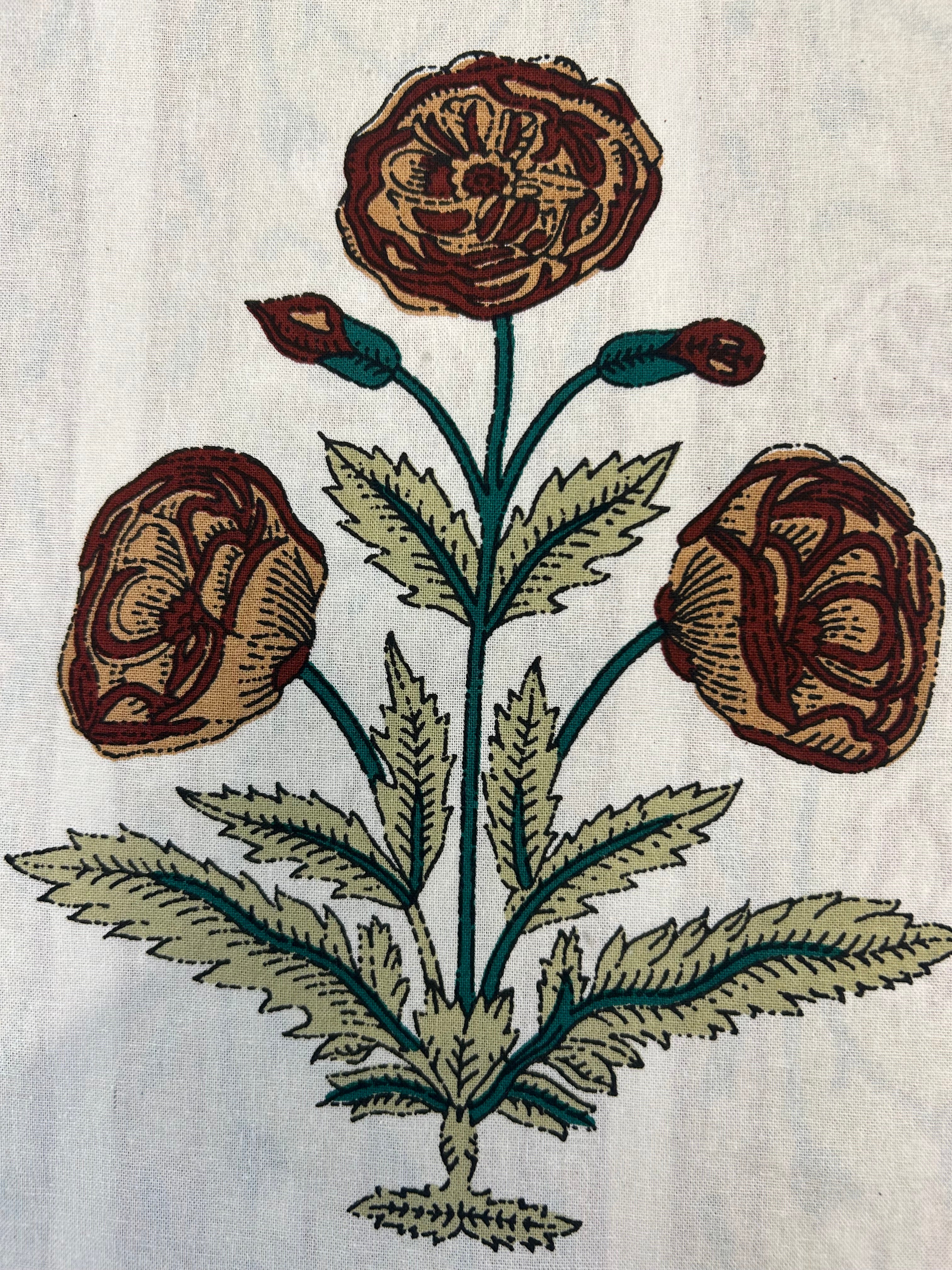 Block Print Pillow Cases Marigold