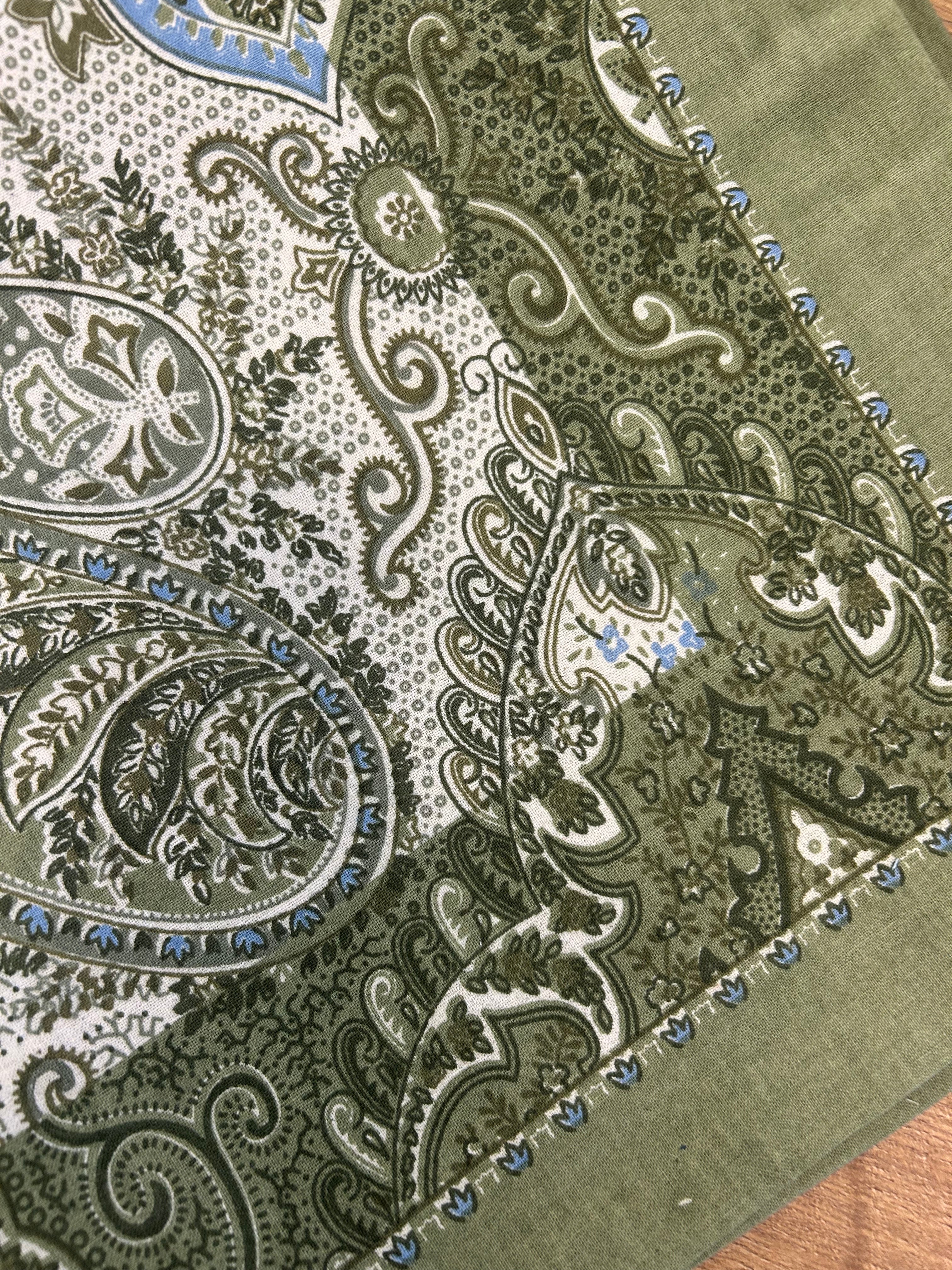 Block Print Pillow Cases Paisley Olive