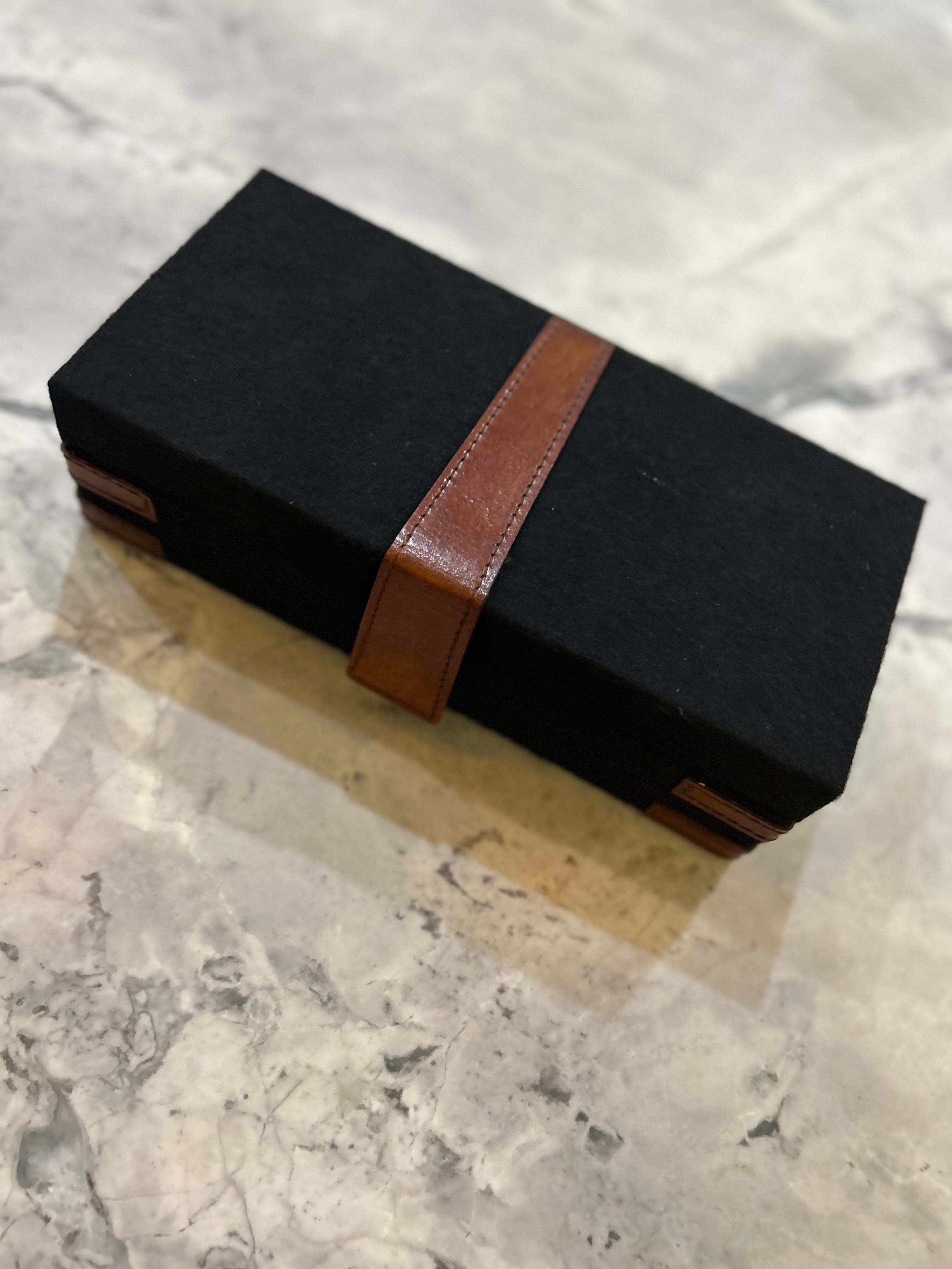 Black and Tan Felt Box Large