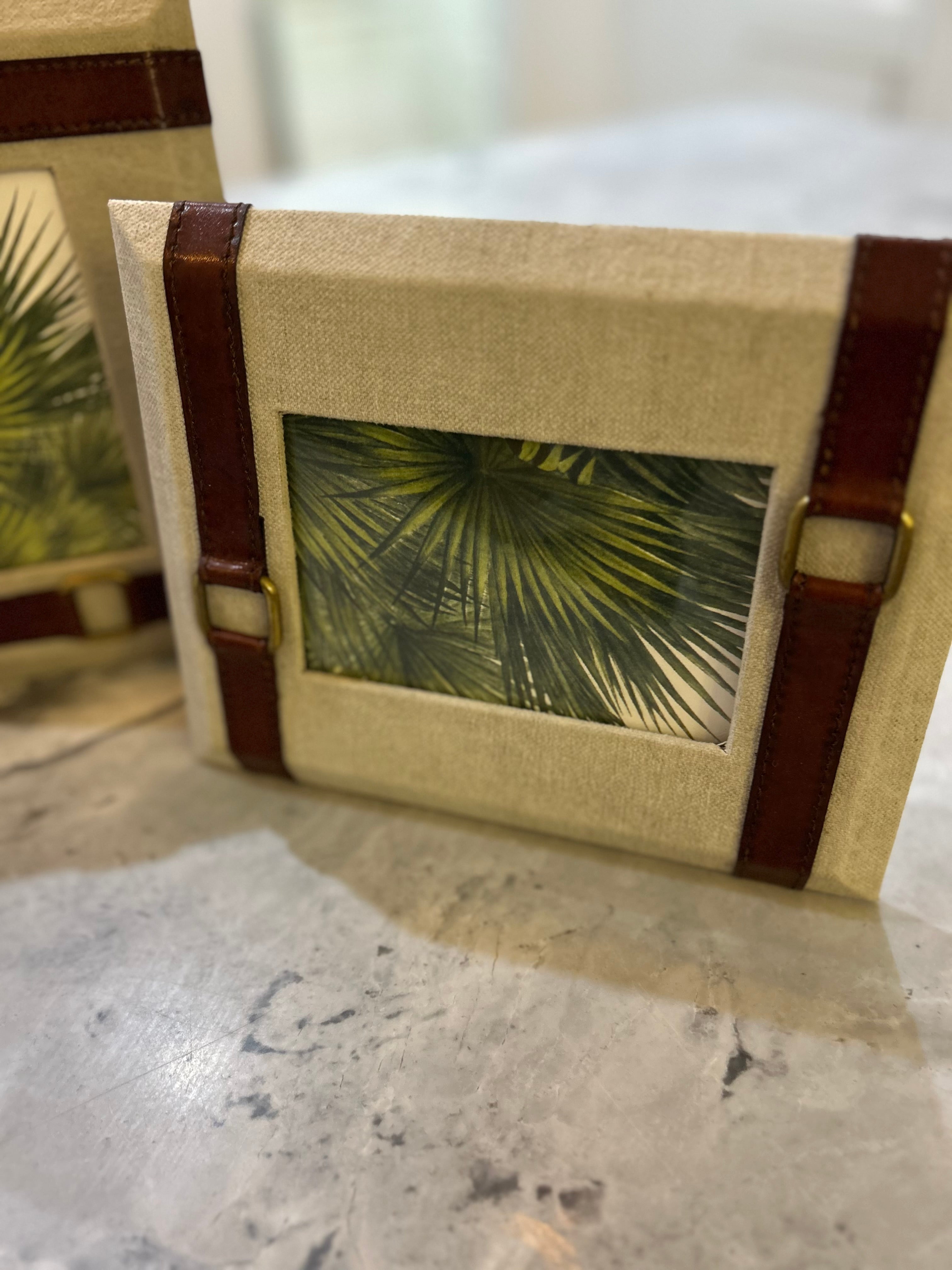 Canvas & Leather Photo Frame 4x6"