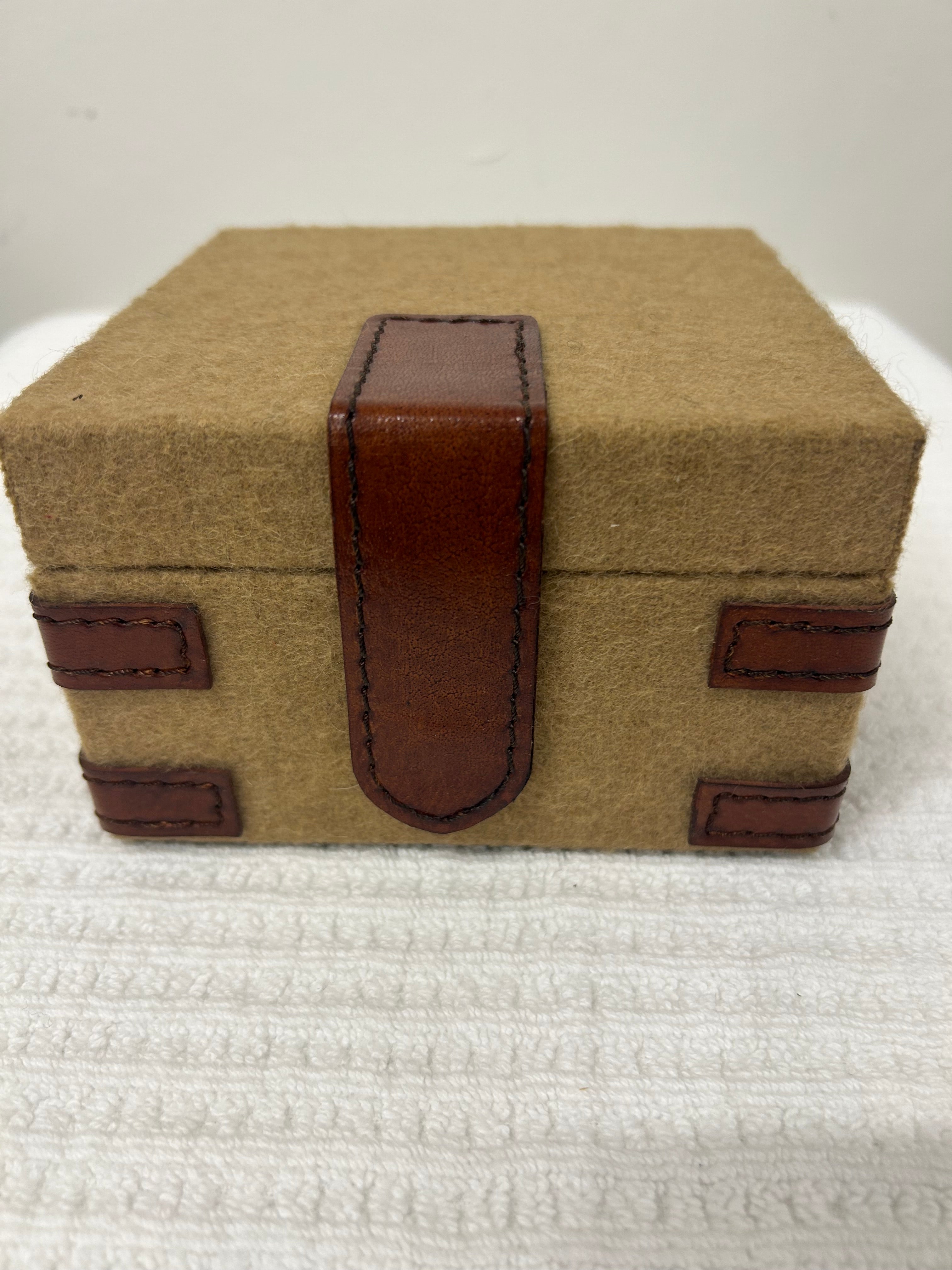 Beige and Tan Felt Box Square