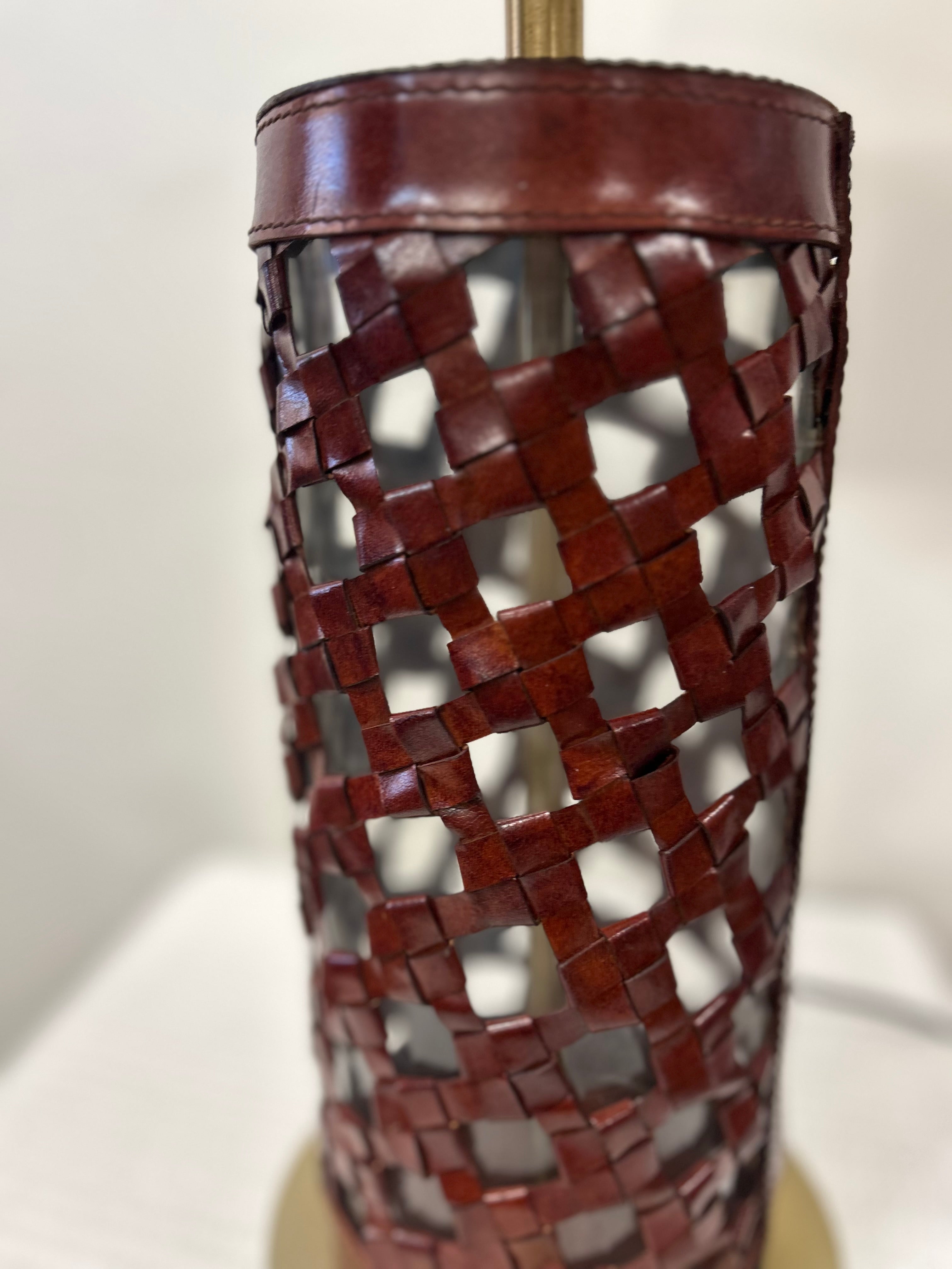 Ralph Leather & Glass Cylinder Lamp