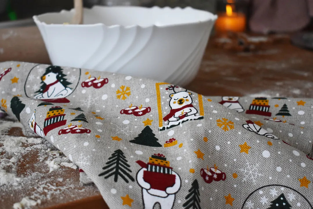 Christmas Polar Bear Tea Towel