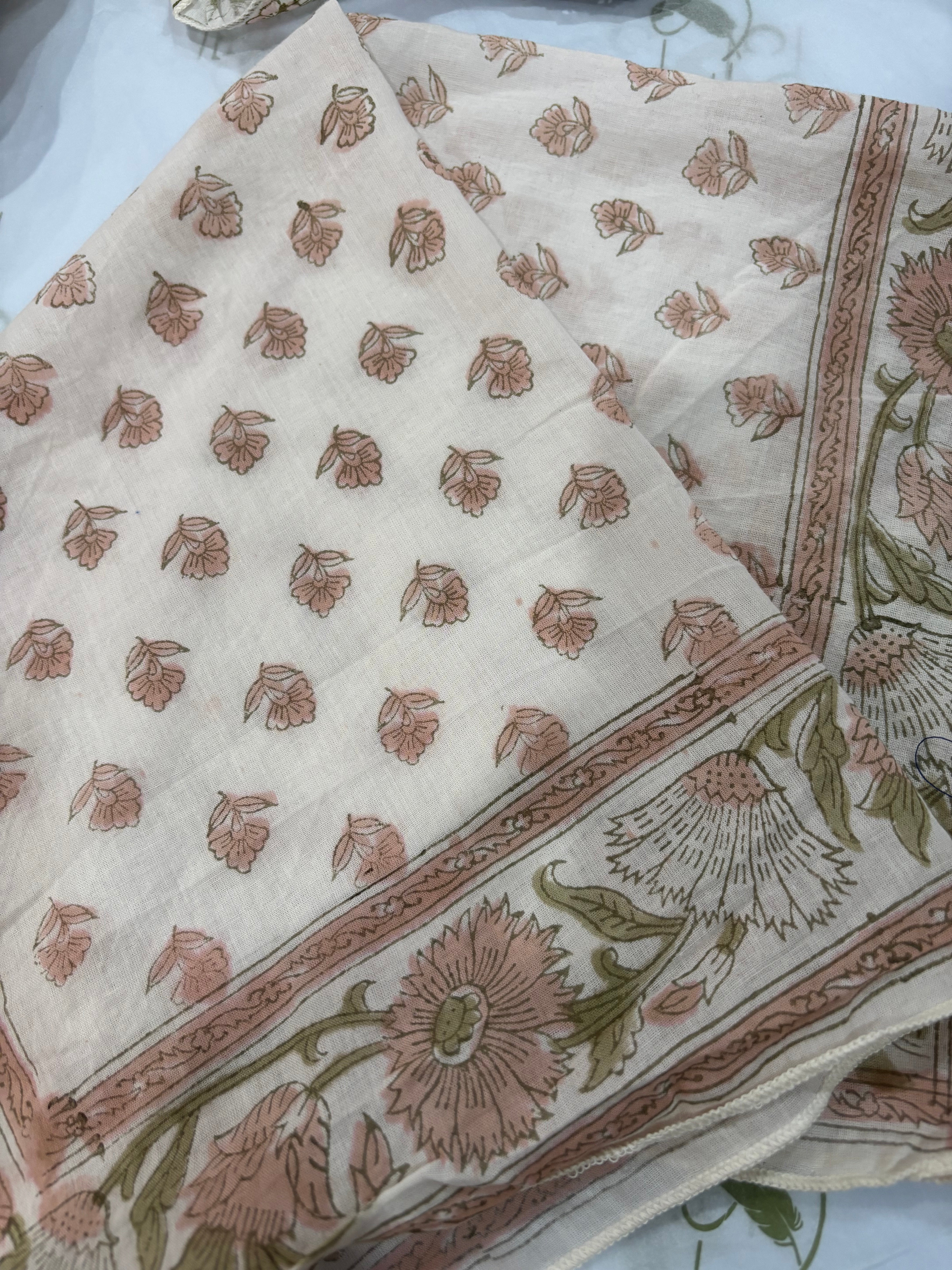 Scarf - Indian Cotton Print Small pink print
