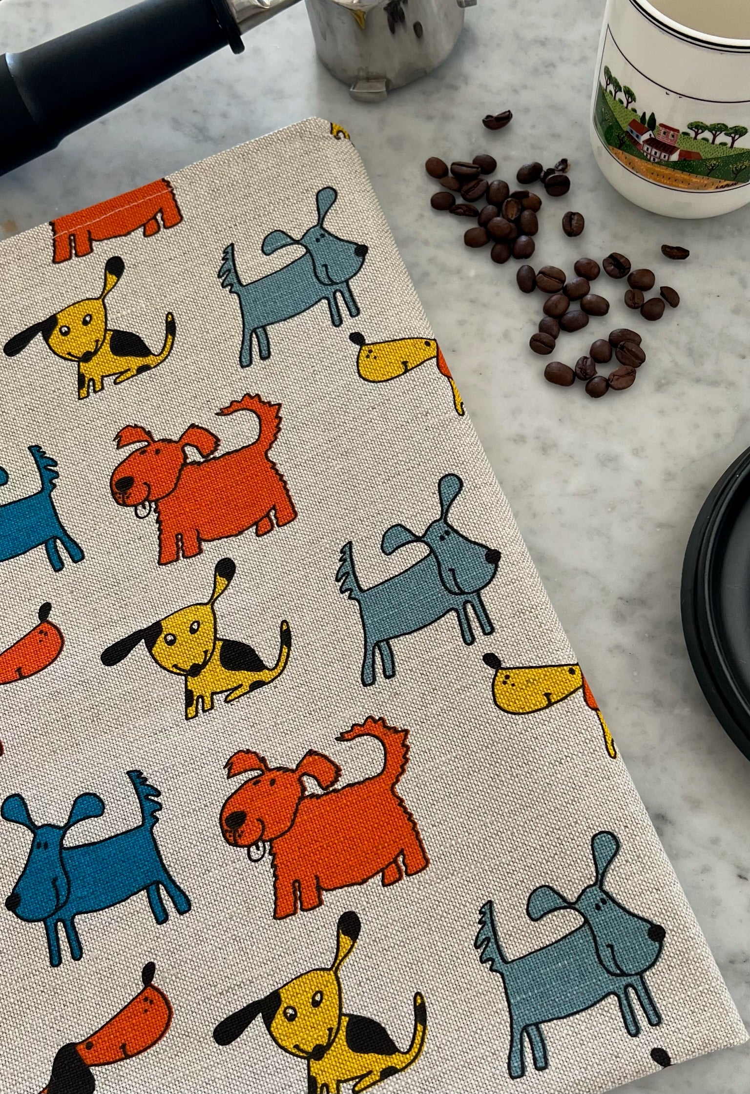 Tea Towel Colourful Dogs