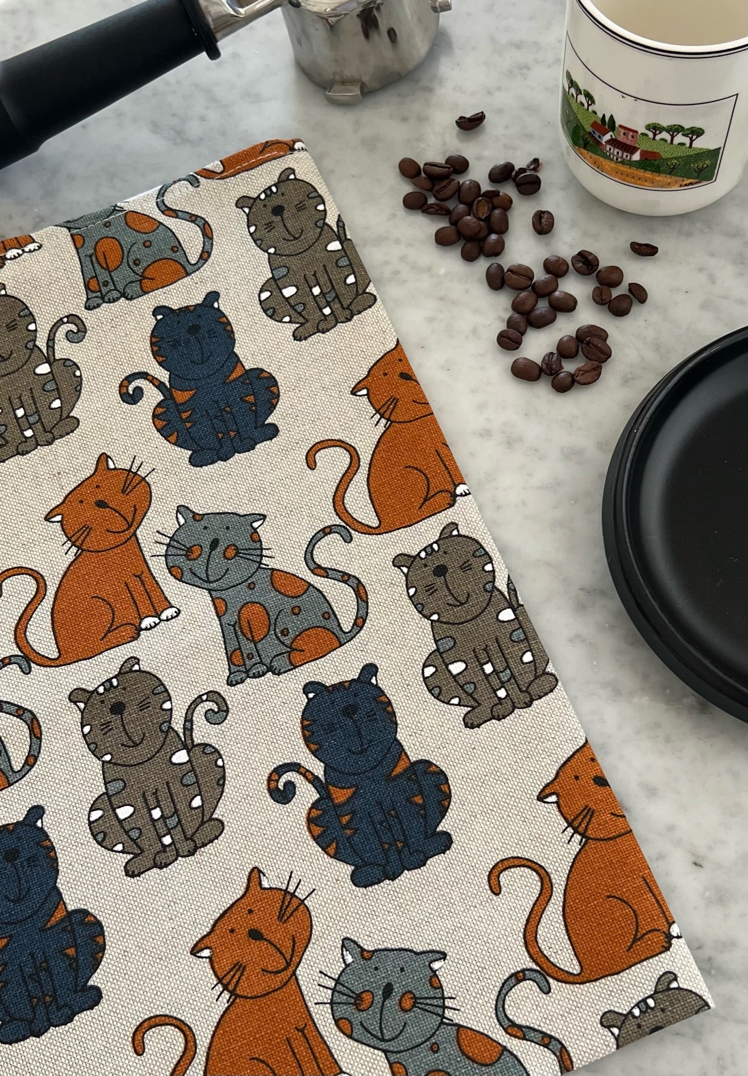 Tea Towel Colourful Cats