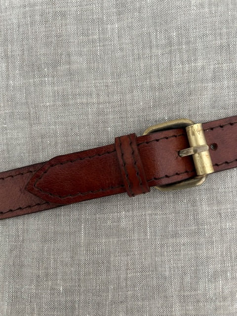 Leather and Brass Curtain Tie Back 50cm