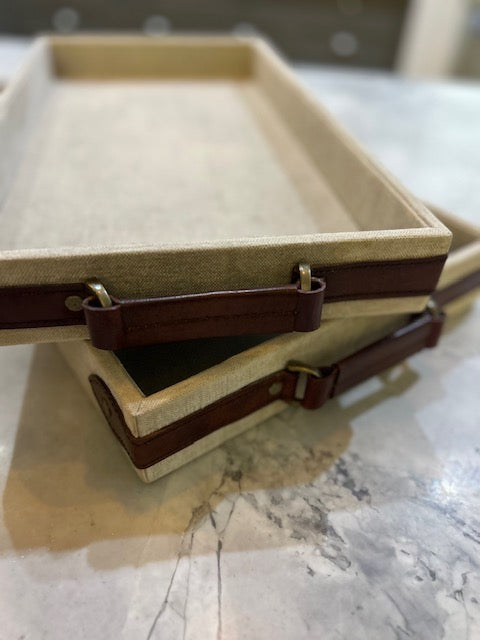 Canvas & Leather Tray - XLarge