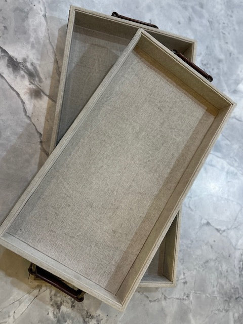 Canvas & Leather Tray - XLarge