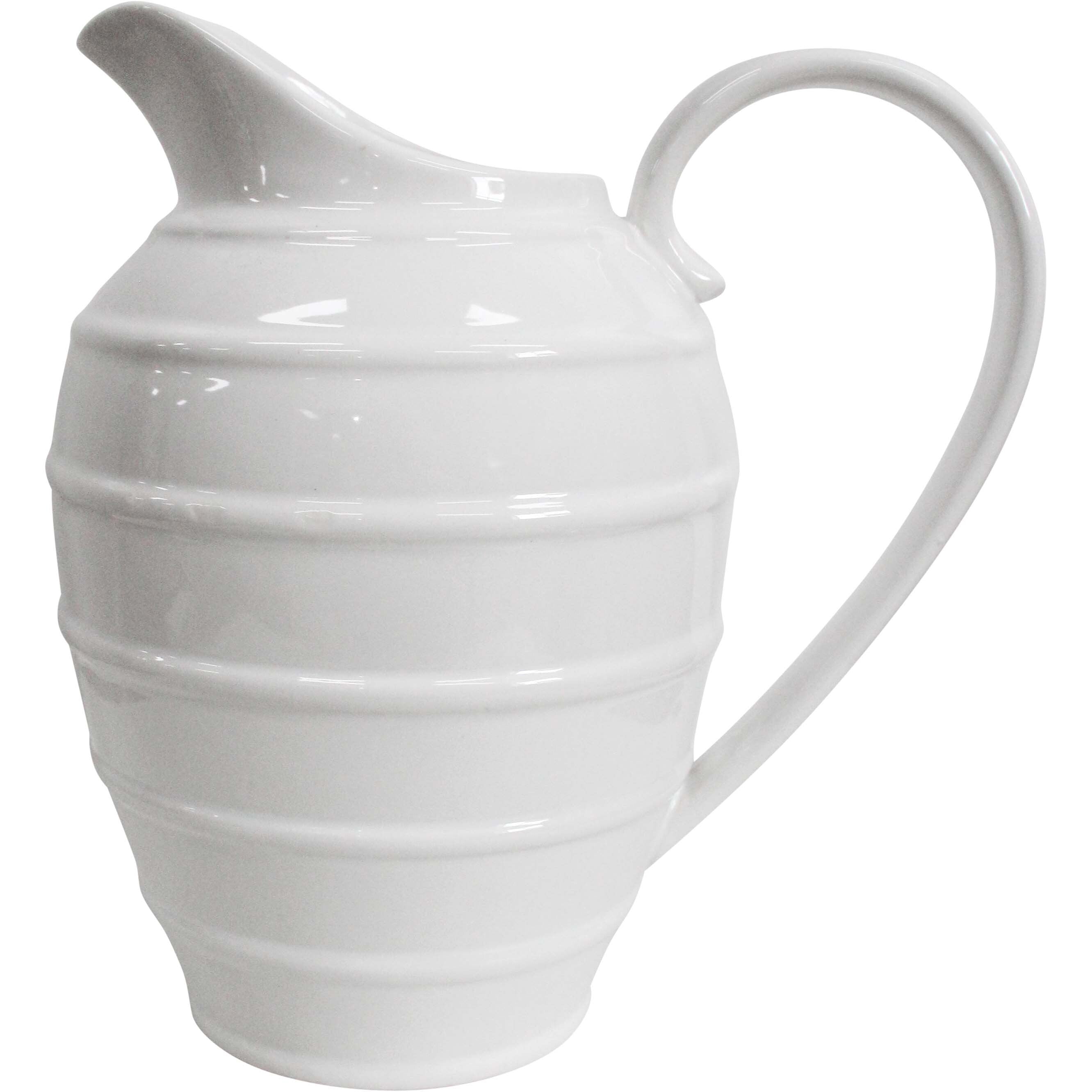 Jug Ribbed French White