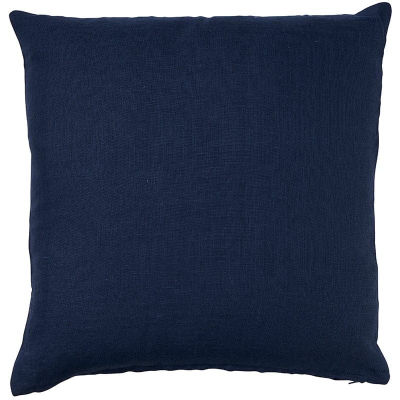 Cushion Plain Linen Navy 50x50