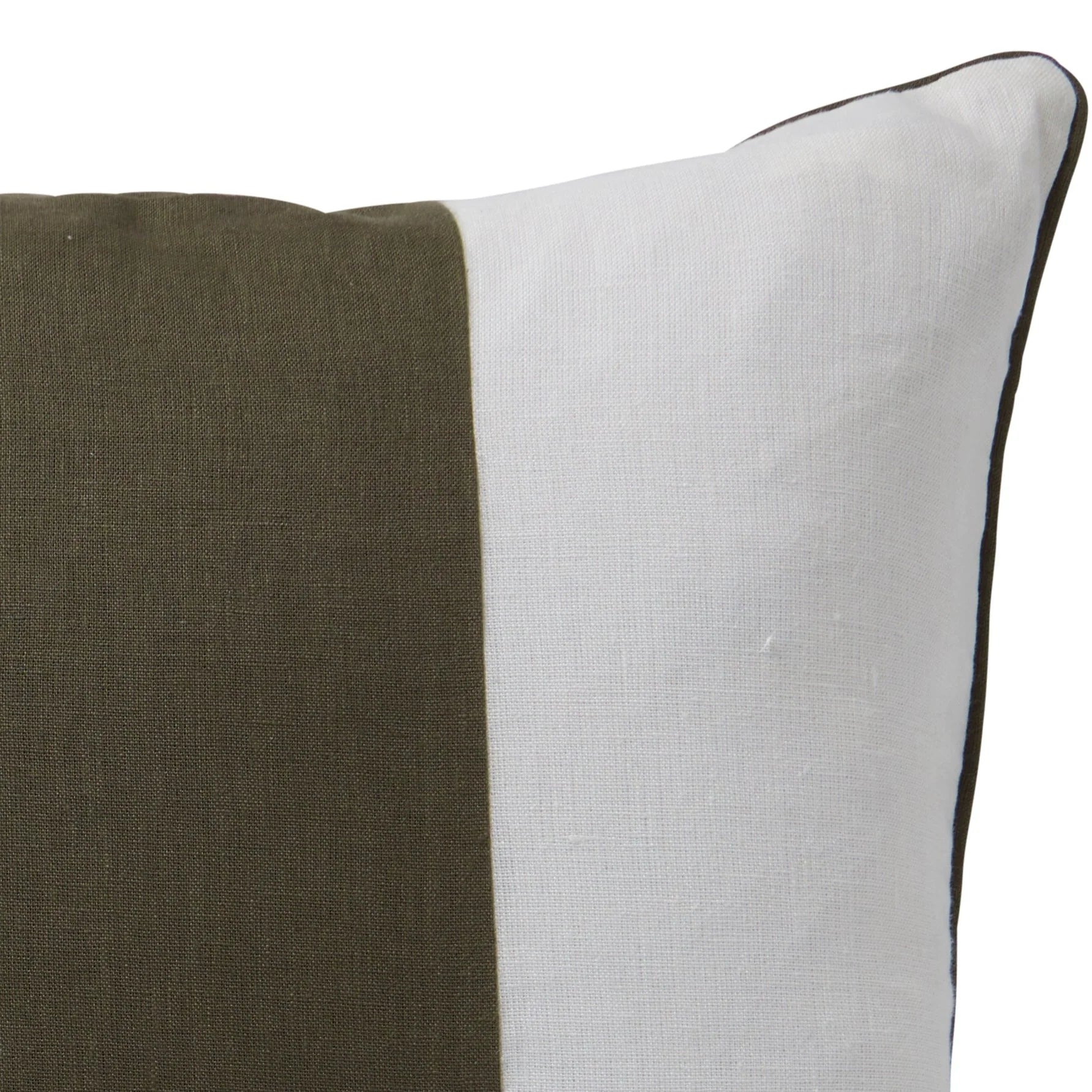 Linen Olive Stripe Cushion Cover 50x50c