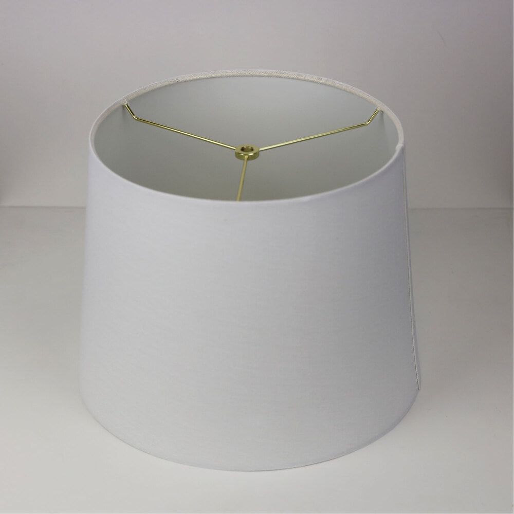 White 35cm Lamp Shade gold trim