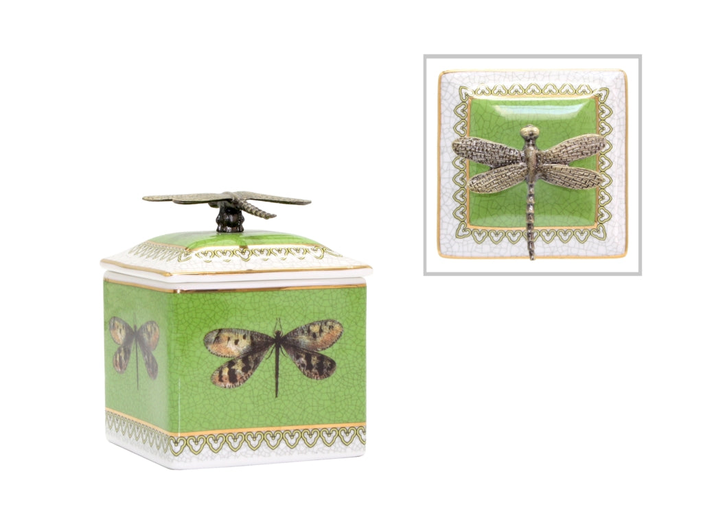 Trinket Box Dragonfly Green