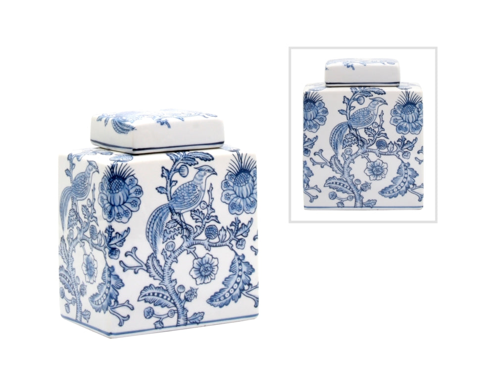 Ginger Jar Square Blue and White Floral