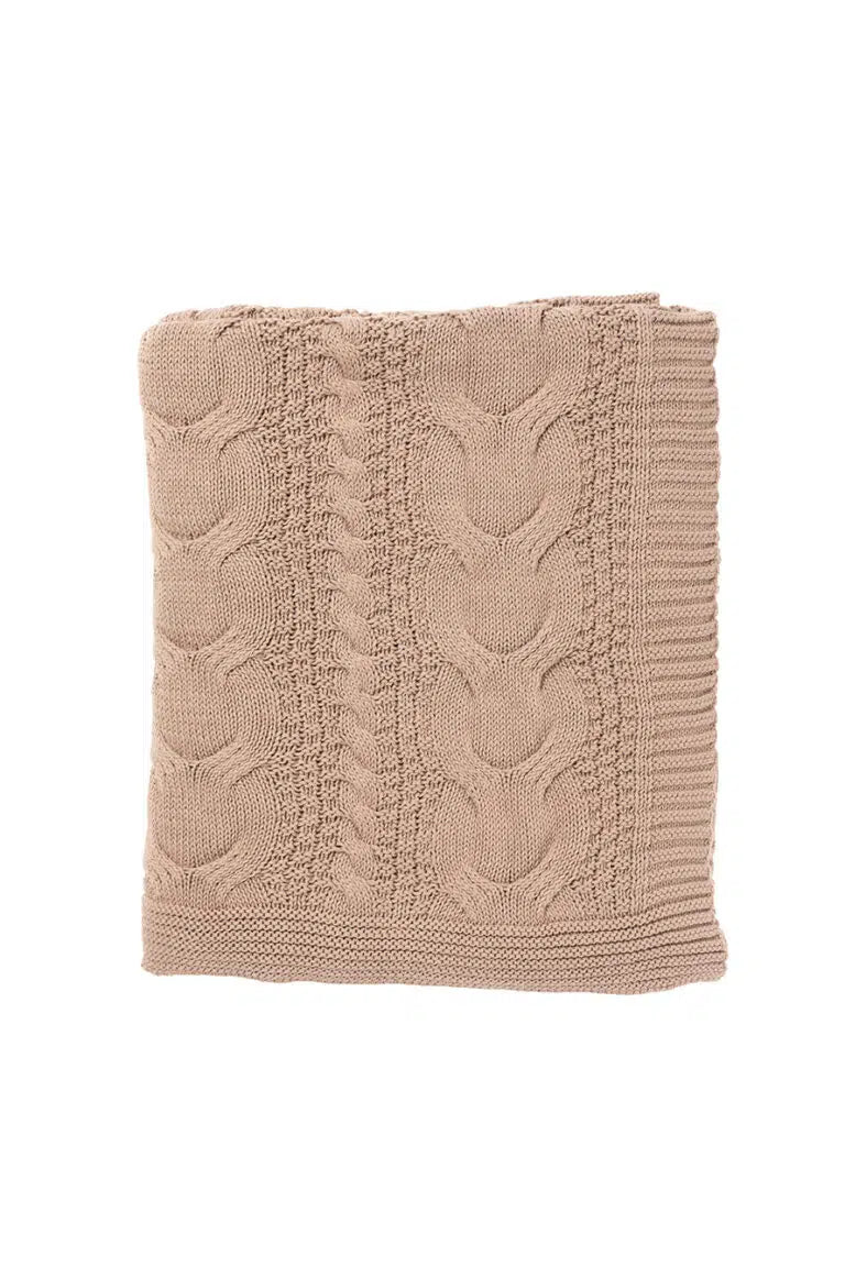 Throw Cable Knit Musgroom
