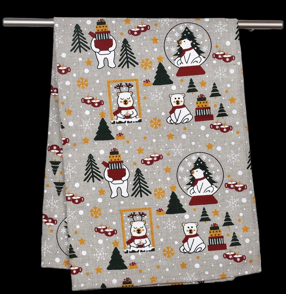 Christmas Polar Bear Tea Towel