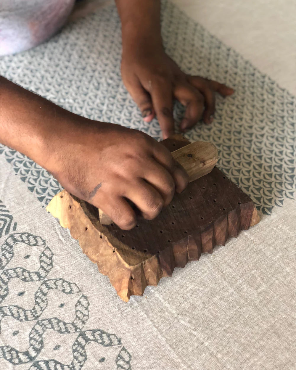 Moro Celadon Linen Cushion 35x55cm