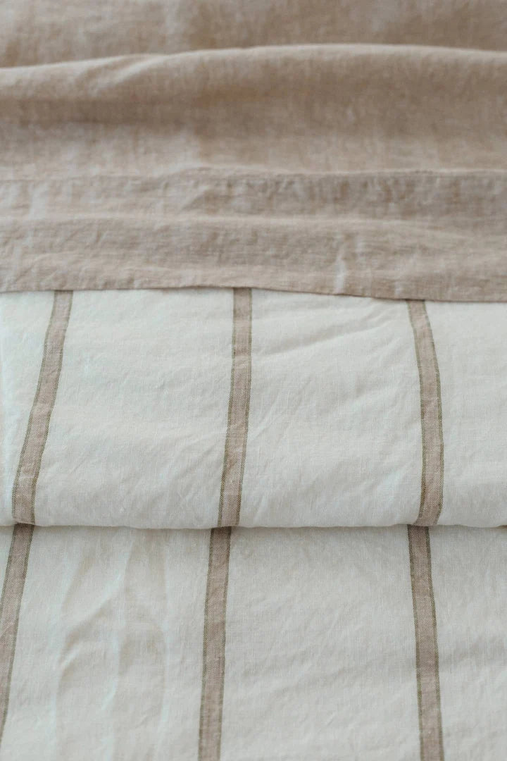 Salt Linen Flat Sheet King Sandstone
