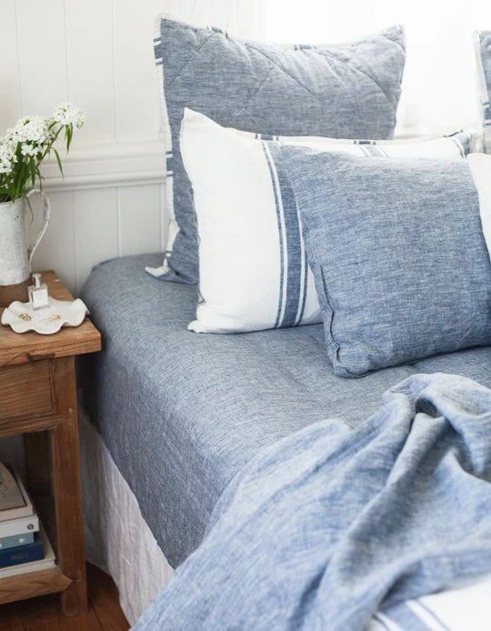 Salt Living Linen Queen Sheet Set -Indigo