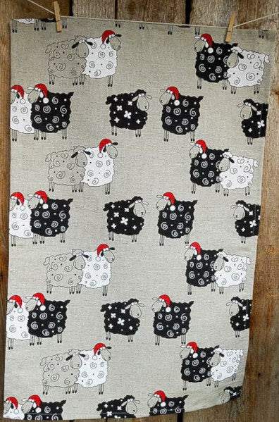 Christmas Sheep Tea Towel