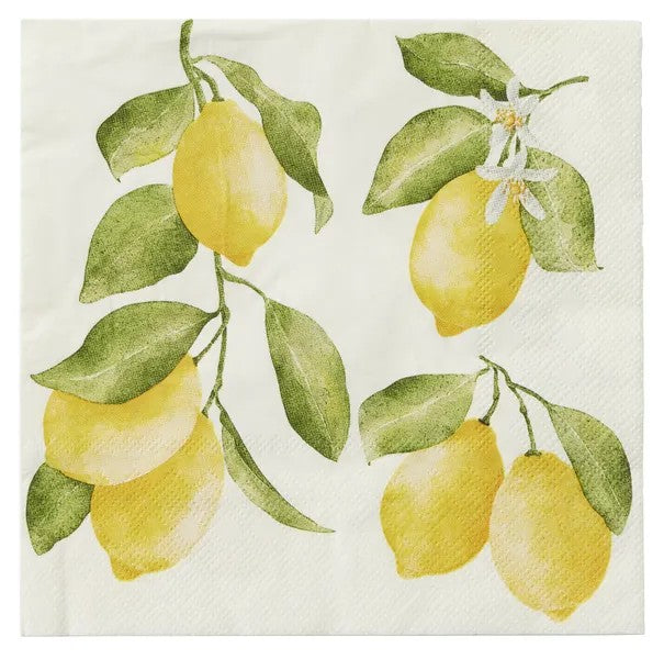 Lovely Lemons 3ply 20pk Napkins
