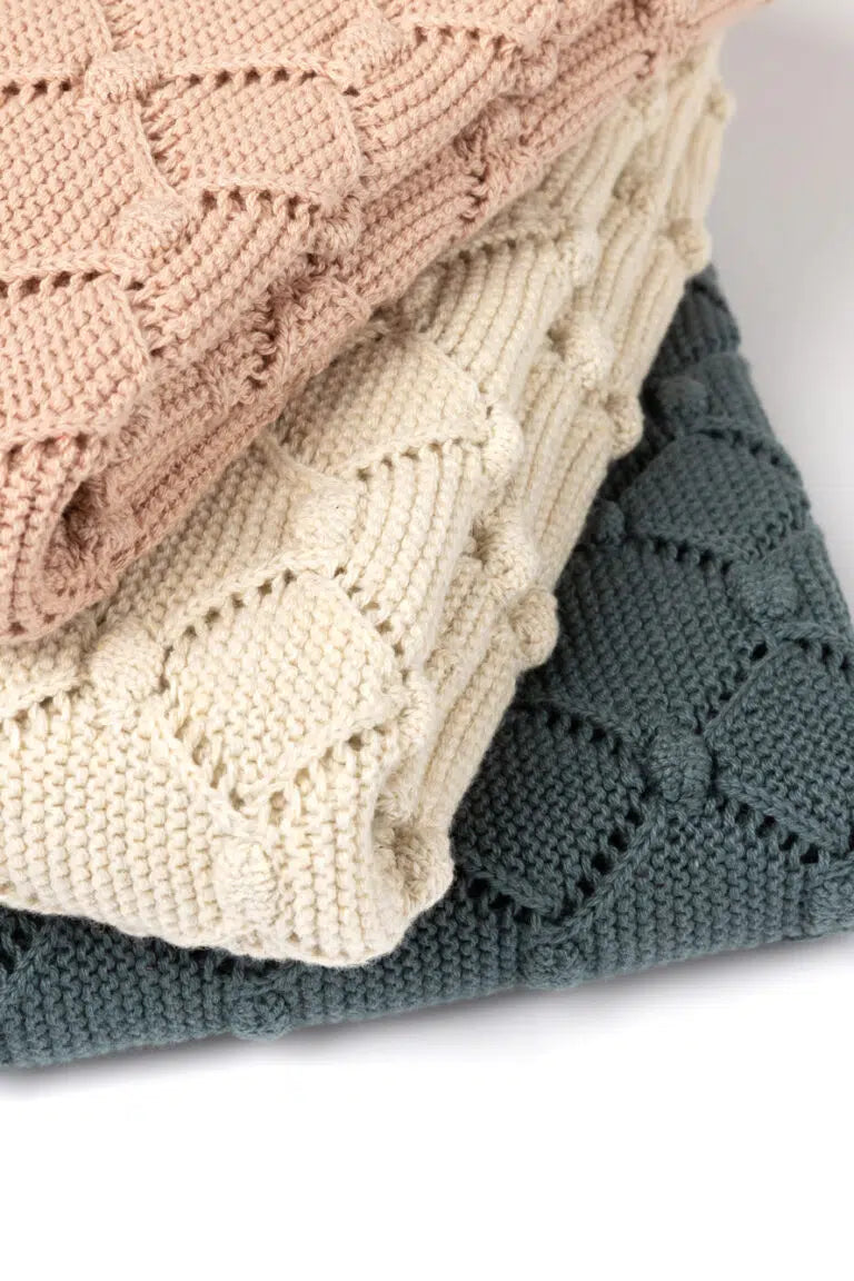 Vintage Knit Baby Blanket Blush