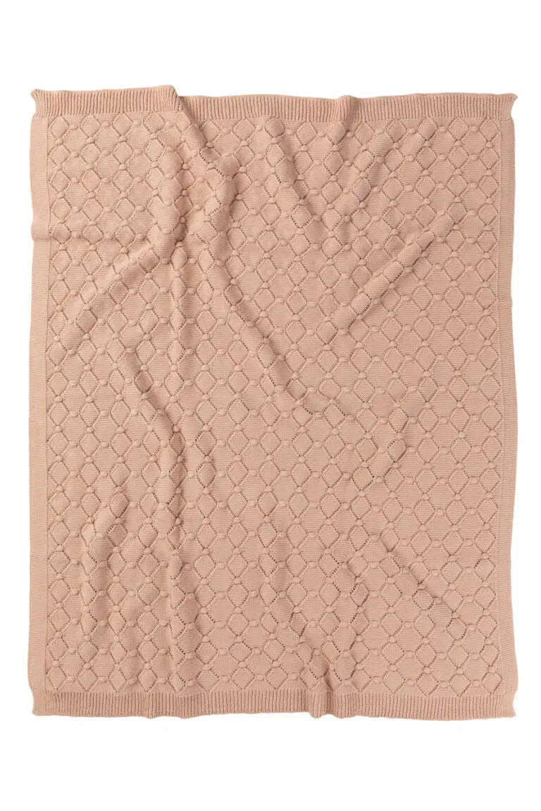 Vintage Knit Baby Blanket Blush