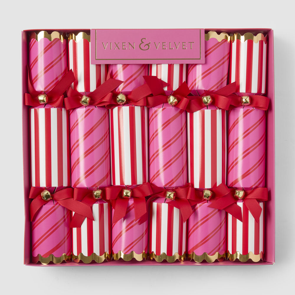 Christmas Bon Bon Stripe Pink & Red