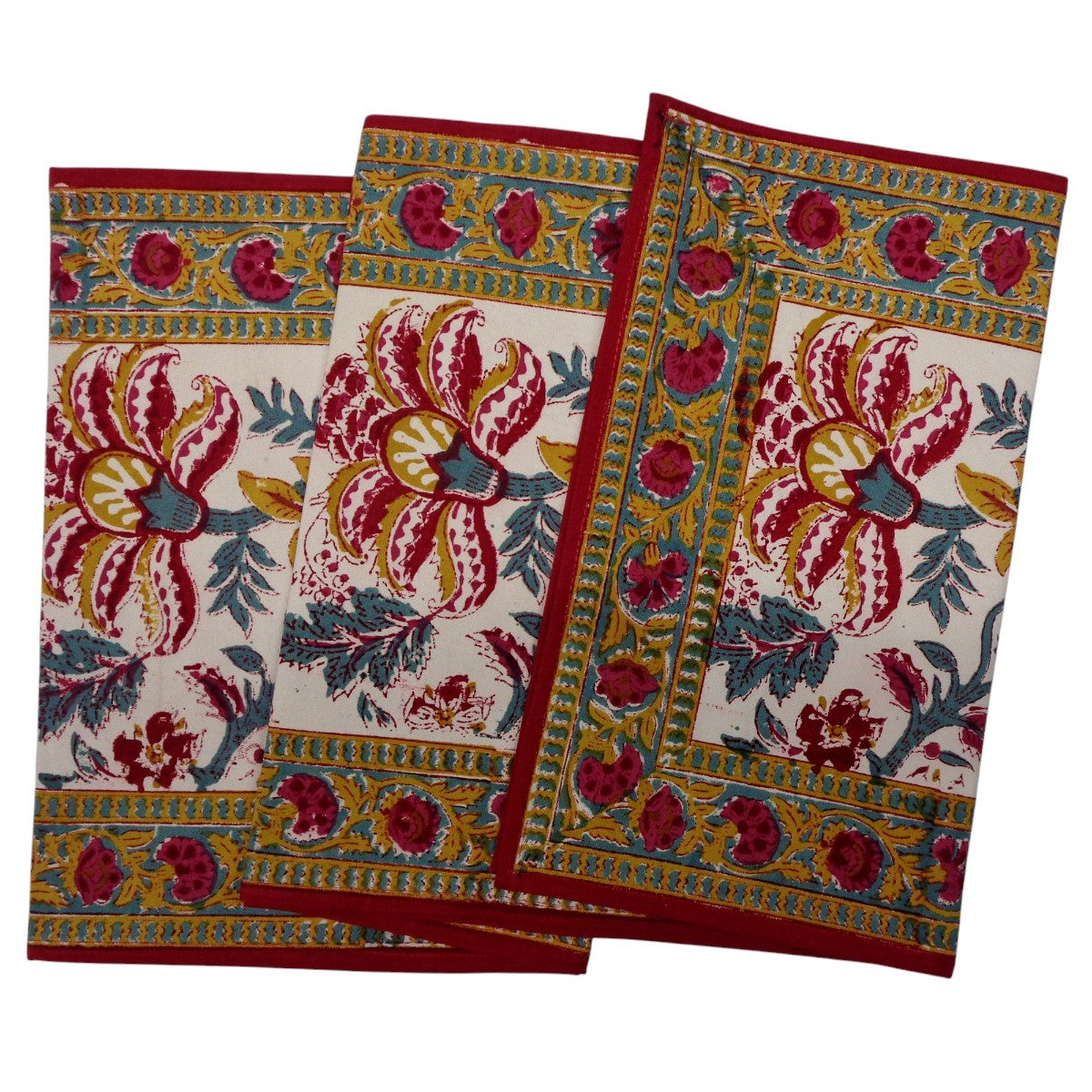 Table Runner (Long) Block Printed Anarkali Red 170x33cm